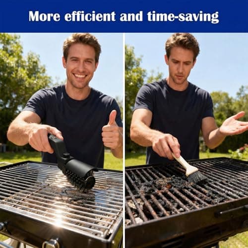 Cordless Electric Grill Brush with Adjustable Angle, 3-Speed Power Motor & Stainless Steel Head - Rechargeable, 90-Min Runtime, Waterproof Grill Cleaner for BBQ Grates & Griddles (Black) — view 4
