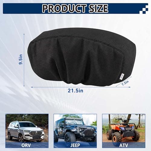 COVERTIFY Winch Cover, 600D Heavy Duty Winch Cover 12000lb, Waterproof Dustproof Sunproof Tear-resistant Cover 8000 - 17500lbs for Badlands Outdoor All-Weather Protection , 21.5” x 9.5” x 7.5”