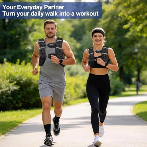 Weighted Vest with Two Adjustment Straps for Men Women, 8lbs/12lbs/16lbs/20lbs Weight Vest with Reflective Stripes for Workout, Strength Training, Running, Fitness, Muscle Building, Weight Loss