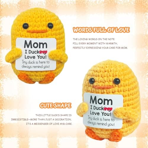 Emotional Support Duck, Mom Gifts from Daughter Son, Mothers Gifts Day, Mother in Law, Handmade Motivational Positive Duck, Stocking Stuffers Christmas Birthday for Mom — view 2
