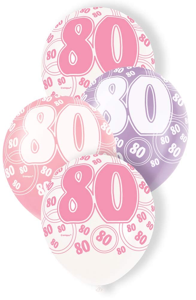Unique Party 92068 - 9ft Foil Glitz Pink Happy 80th Birthday Banner — view 75