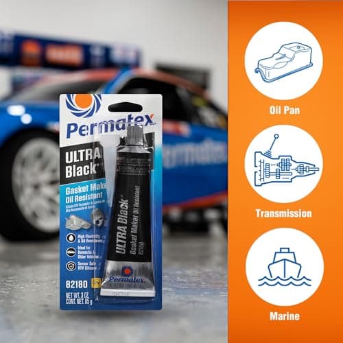 Permatex 82180 Ultra Black Maximum Oil Resistance RTV Silicone Gasket Maker, Sensor Safe and Non-Corrosive, for High Flex and Oil Resistant Applications 3 oz — view 4
