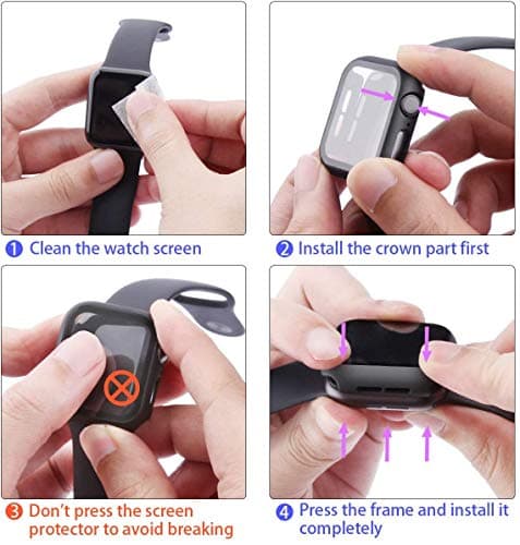 Langboom Screen Protector Case for Apple Watch SE3/SE2/SE/Series 6/5/4 44mm — view 7