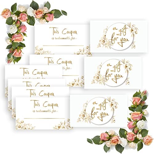 Tomioziey 200 Pieces Coupon Cards - Blank Gift Certificates Redeem Vouchers for Business Client Paper Voucher Cards for Birthday, Salon, Spa, Restaurants, Work Business Present Card,3.5"x2" — view 5