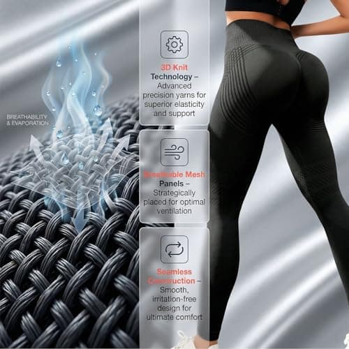 2026 New 3D Metabolic Booster Leggings,High Waist 3D Anti Cellulite Leggings for Women,Slimming Workout Yoga Pants (Black,Large) — view 3