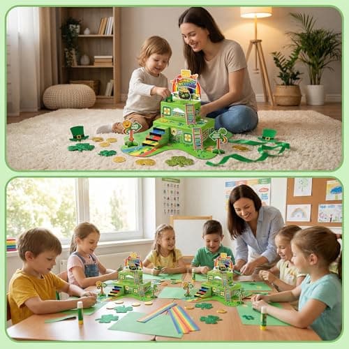 LEKSON St. Patrick’s Day Leprechaun Trap Kit with Coin Drop Slot, Interactive Leprechaun Trap Box for Kids, How to Catch a Leprechaun Craft, Tabletop Holiday Decoration — view 3