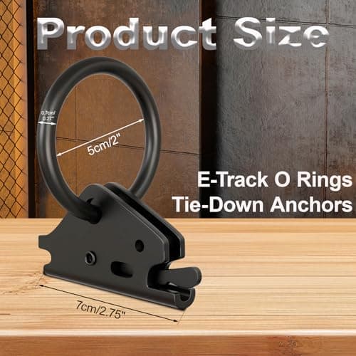 Haaifroe 20 Pack Black E-Track O Ring, Steel E Track Tie Down Anchors Secure for Trailers Flatbeds Pickup Trucks
