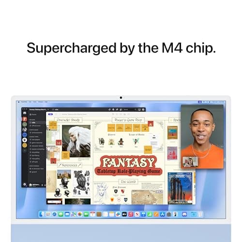 Apple 2024 iMac All-in-One Desktop Computer with M4 chip with 8-core CPU and 8-core GPU: Built for Apple Intelligence, 24-inch Retina Display, 16GB Unified Memory, 256GB SSD Storage; Blue — view 3