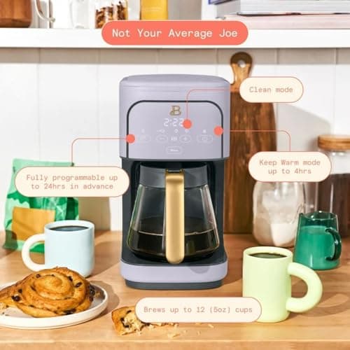 12-Cup Programmable Drip Coffee Maker, 24-Hour Auto Brew Timer, Strength Control (Regular/Gourmet/Bold), Keep Warm 4 Hours, Pause & Serve, Auto-Clean Reminder, Glass Carafe — view 4