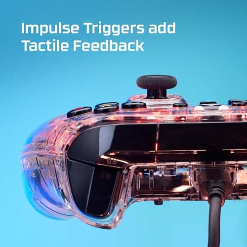 HyperX Clutch Gladiate RGB – Wired Controller, Officially Licensed by Xbox, Programmable RGB Lighting, Dual Trigger Locks, Programmable Buttons, Dual Rumble Motors, Clear — view 4
