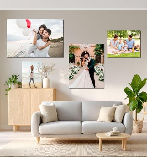 TreeDeal Custom Canvas Prints with Your Photos, Framed 10” x 8” Personalized Pictures Print, Customized Photo to Canvas Wall Art Ideal for Home Decor Gift Wrapping Pets Family Baby Wedding — view 4