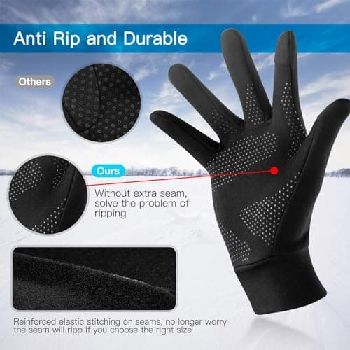 Unigear Lightweight Running Gloves Touchscreen Glove Liners for Men Women — view 3