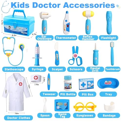 Doctor Kit Kids Toys for 2 3 4 Year Old Girl Boys Pretend Play Dress Up