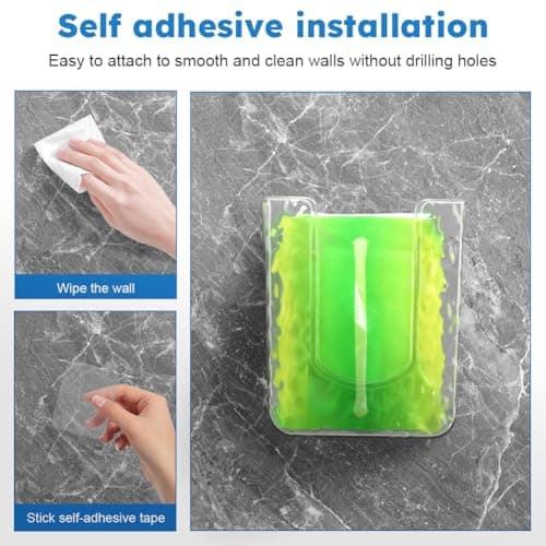 CALIDAKA Wall Mounted Wipes Dispenser 2 Pack Adhesive Tissue Box Holder — view 4