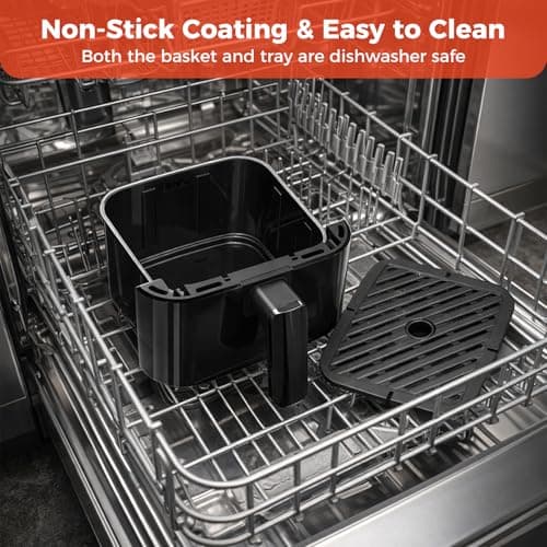 NEWBULIG Air Fryer, Compact Digital 3 Qt Airfryer with Nonstick Plate & Dishwasher Safe Basket, Quick Easy Meals, Features Auto Shutoff and Simple Touchscreen, Ideal for Small Spaces — view 5