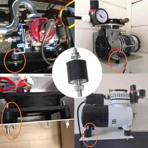 APUXON 4pcs Rubber Vibration Isolator Mounts 30 x 30mm Shock Absorber with M8 x 23mm Studs Vibration Isolators — view 3
