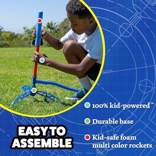 Stomp Rocket Jr Multi-Color Rocket Launcher for Kids, 8 Rockets - Fun Outdoor Kids Gifts for Boys & Girls - STEM Toy Foam Blaster Set Soars Up to 100 Feet - Ages 3 & Up — view 5