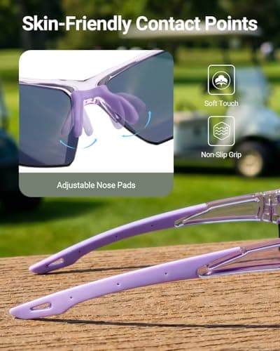 Meeloog Sports Sunglasses for Men & Women, UV400 Golf Sun Glasses Ideal for Cycling, Running & Pickleball — view 5