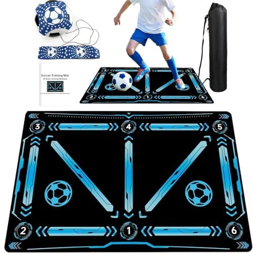 Football Kicking Training Mat, Football Trainer Dribble Silent Training Aids, Foot-ball Door Mat Anti-Slip Carpet For Corner Pitch Floor, Training Pace Ball Control Player Equipment
