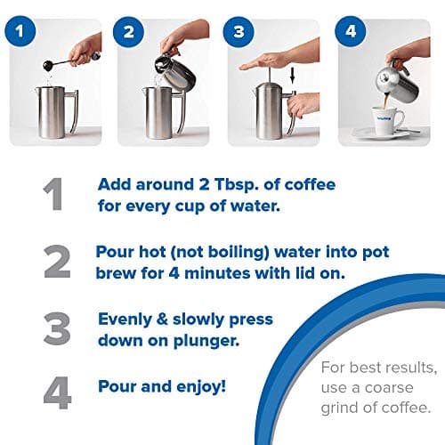 Frieling Double-Walled Stainless-Steel French Press Coffee Maker, Polished, 36 Ounces — view 7