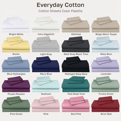 California Design Den 100% Cotton Sheets for Queen Size Bed Sheets with Deep Pocket, Queen Sheet Set with Sateen Weave, Cooling Sheets (White) — view 7