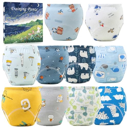 Training Underwear for Toddler Boy and Girls 2T-5T,Soft Absorbent & Leak-Proof with Characters(10PCS,M)