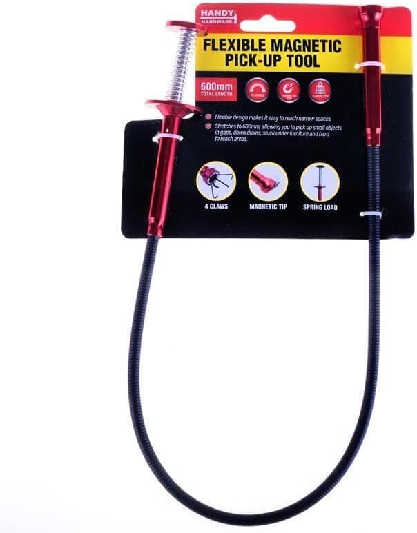 Handy Hardware Flexible Magnetic & Claw Pick Up Tool, 70 cm Size, Red