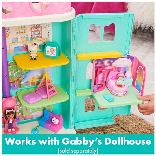 Gabby’s Dollhouse, Sweet Dreams Bedroom with Pillow Cat Figure and 3 Accessories, 3 Furniture and 2 Deliveries, Kids Toys for Ages 3 and up — view 3