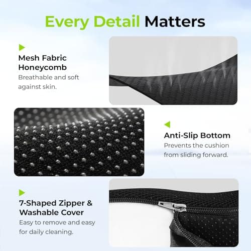 AUVON Ergonomic Donut Pillow Seat Cushion for Hemorrhoid & Tailbone Pain Relief, Thick Memory Foam Chair Cushions with Firm Support for Coccyx, Sciatica, Pressure Sores, Pregnancy, Postpartum Recovery — view 5