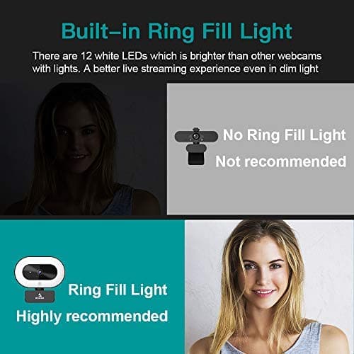 NexiGo StreamCam N930E with Software, 1080P Webcam with Ring Light and Privacy Cover, Auto-Focus, Plug and Play, Web Camera for Online Learning, Zoom Meeting Skype Teams, PC Mac Laptop Desktop — view 5