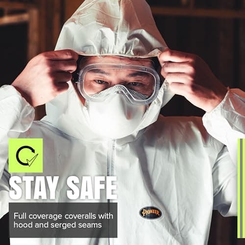 Pioneer Microporous Disposable Coveralls - Protects from Chemicals, Bleach, Paint - Breathable & Comfortable - Type 5 and 6 — view 2