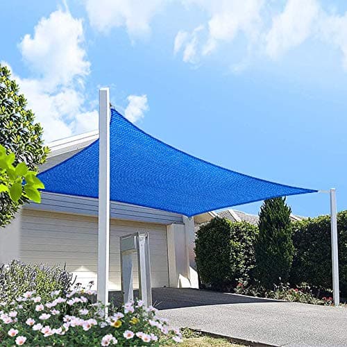 HOMA 20' x 20' Blue Rectangle Sun Shade Sail Canopy, 95% UV Blockage Awning Shelter Fabric Cloth Screen for Patio Outdoor Backyard - Heavy Duty Commercial Grade (Custom Size - Made in USA)