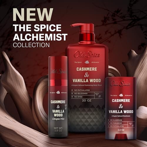 Old Spice Aluminum Free Deodorant for Men, The Spice Alchemist Collection, 24/7 Cologne Infused Scent, No Trade Off Formula, Free of Parabens & Phthalates, Cashmere + Vanilla Wood Scent, 3.0 oz — view 8