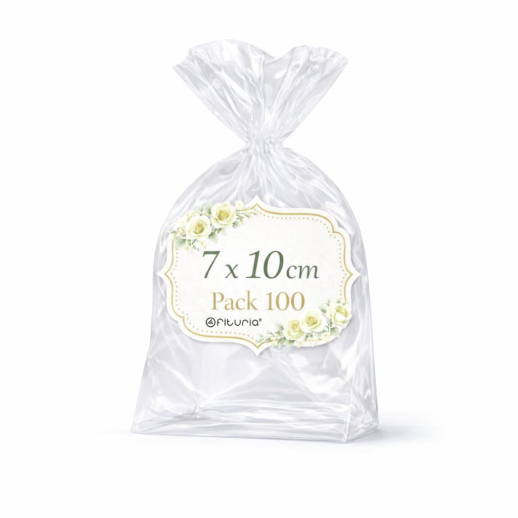 Ofituria Bolsas Celofán Transparente 10 x 15 cm, Bolsas Transparentes para Chuches y Regalos – Bolsas Plastico Transparente para Cumpleaños Infantiles, Galletas y Detalles, 1 Pack (100 Bolsas) — view 43