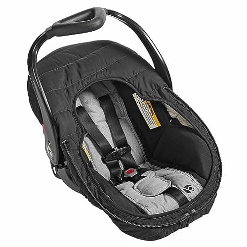 JJ Cole Winter Baby Car Seat Cover - Winter Car Seat Cover for Baby Seat or Stroller - Infant Car Seat Covers with Warm Sherpa Lining - Black — view 2