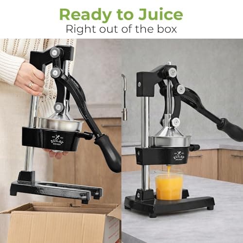 Zulay Kitchen Cast Iron Juicer - Manual Citrus Press and Lemon Squeezer - Premium Quality Heavy Duty Manual Juicer for Orange Juice and Lime Squeezer, Black — view 2