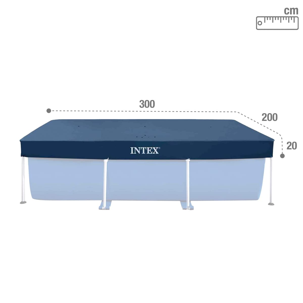 Intex 28038 - Cobertor Piscina Rectangular Prisma/Small Frame 300 x 200 cm, Color Azul — view 4