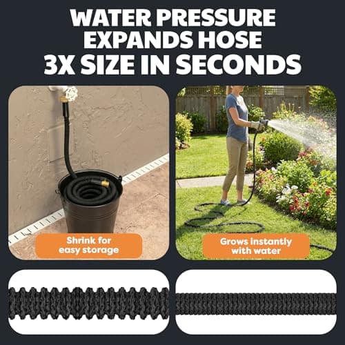 XHOSE PRO Expandable Garden Hose 100ft Water Hose with Brass Fittings, Flexible, Expanding and Retractable, Lightweight 100 Ft Hose, Tuyau Arrosage - 2026 Model — view 2