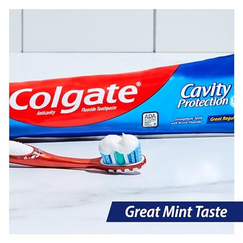 Colgate Cavity Protection Toothpaste with Fluoride, Minty Great Regular Flavor, Anti Cavity Toothpaste, 6 Pack, 6 Oz Tubes — view 5