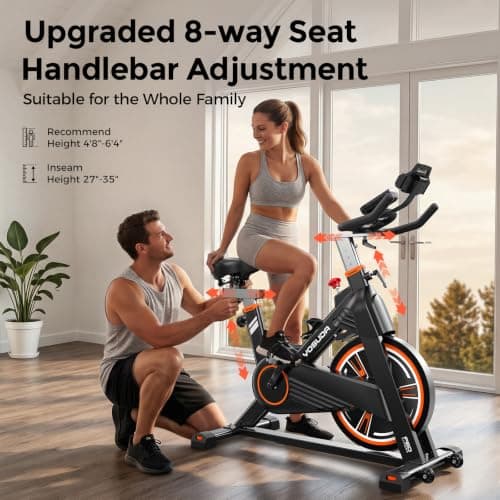 YOSUDA PRO Magnetic Exercise Bike 350 lbs Weight Capacity - Indoor Cycling Bike Stationary with Comfortable Seat Cushion, Silent Belt Drive 010C — view 2