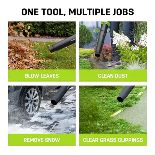 STEELITE 21V Cordless Leaf Blower – Turbo Mode 480CFM 120MPH, 2×4.0Ah Batteries & Fast Charger, Lightweight Electric Blower for Leaves, Dust & Patio Cleaning — view 3