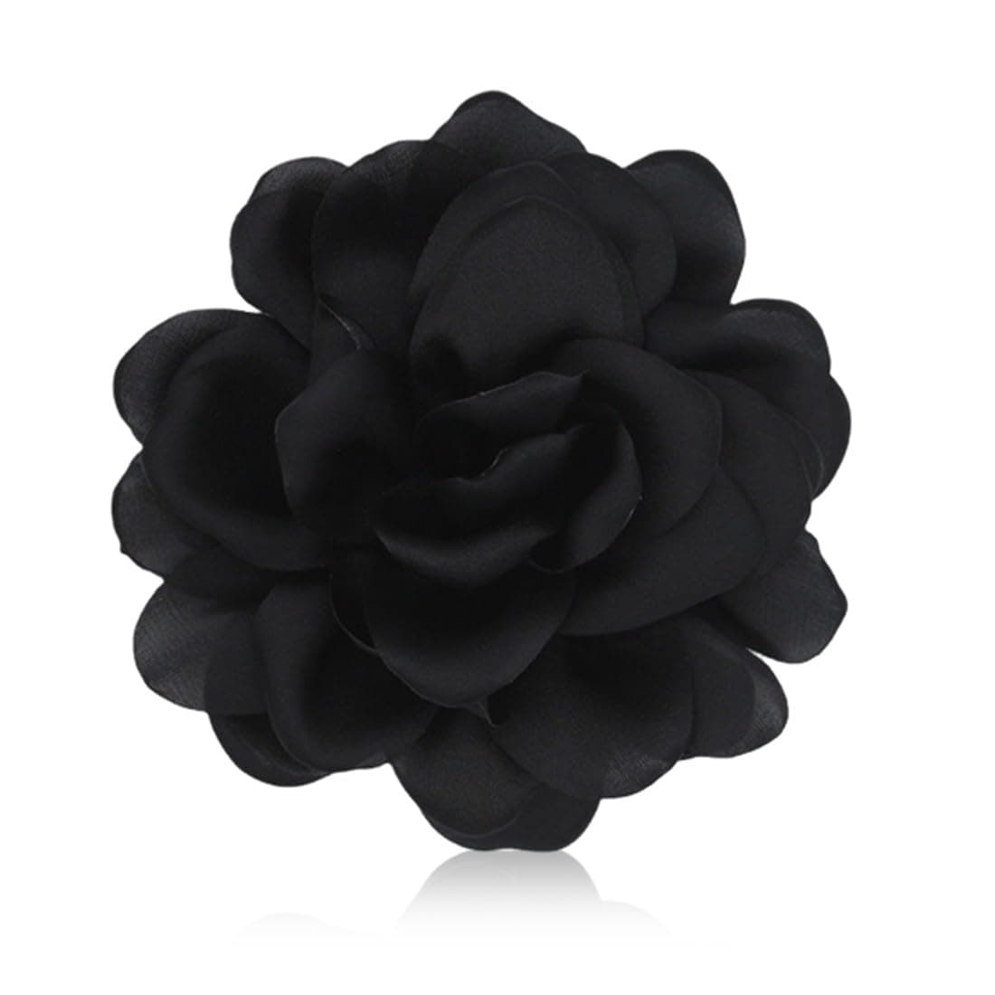 Broches Para Ropa Mujer, Broche De Flor De Rosa, Flores Para Vestidos De Fiesta, Grande, Pinza Para El Pelo, Horquilla Con Flor, Elegante Broche De Solapa Floral Para Boda, Fiesta,Baile(Negro)