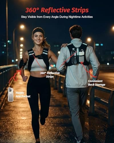 ZELUS Weighted Vest, 6lb/8lb/12lb/16lb/20lb/25lb/30lb Weight Vest with Reflective Stripe for Workout, Strength Training, Running, Fitness, Muscle Building, Weight Loss, Weightlifting, Black(12 lb) — view 5