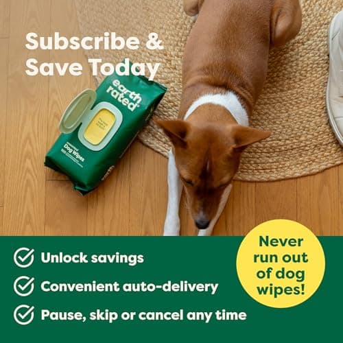 Earth Rated (A Canadian Company) Pet Wipes for Dogs and Cats, Hypoallergenic, Cleaning and Hydrating, for Grooming Paws, Body and Butt, Unscented, 100 Count — view 6