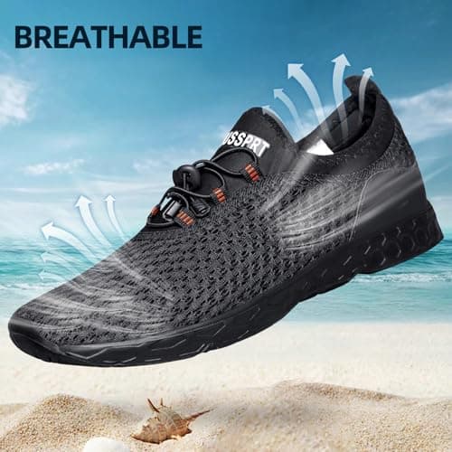 DOUSSPRT Men's Water Shoes Quick Drying Sports Aqua Shoes AllBlack Size 10.5 — view 5