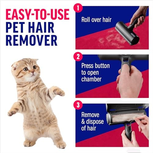 ChomChom Roller Pet Hair Remover – Original Size Reusable Lint Roller for Cat & Dog Hair on Furniture, Couch, Carpet, Car, Rugs & Bedding – Portable, Eco-Friendly (Black) — view 2