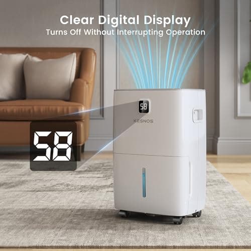 Kesnos 150 Pints Dehumidifier for Basement & Home with Drain Hose, Front Humidity Display and 2.12-Gal Water Tank, Ideal for Commercial and Industrial Large Room up to 7,500 Sq. Ft., Timer — view 3