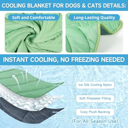 Paw Legend Dog Cooling Mat for Dogs & Cats 27.2" x 33.5", Reversible Pet Cooling Pad Blanket, Ice Silk Fabric, Breathable & Washable for Crate, Sofa, Floor, Indoor Outdoor Summer Use — view 4