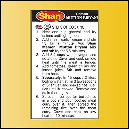 Shan Memoni Mutton Biryani Recipe and Seasoning Mix 2.11 oz (60g) - Spice Powder for Gujrati Style Pilaf - Suitable for Vegetarians - Airtight Bag in a Box (Pack of 3) — view 3