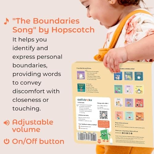 Cali's Books The Boundaries Song by Hopscotch - Feelings Musical Book for Toddlers 1-3 Years Old, Music Books for Kids Emotion, Singing Toy for Children Girls, Baby Sound Toys for Toddler Boys — view 2